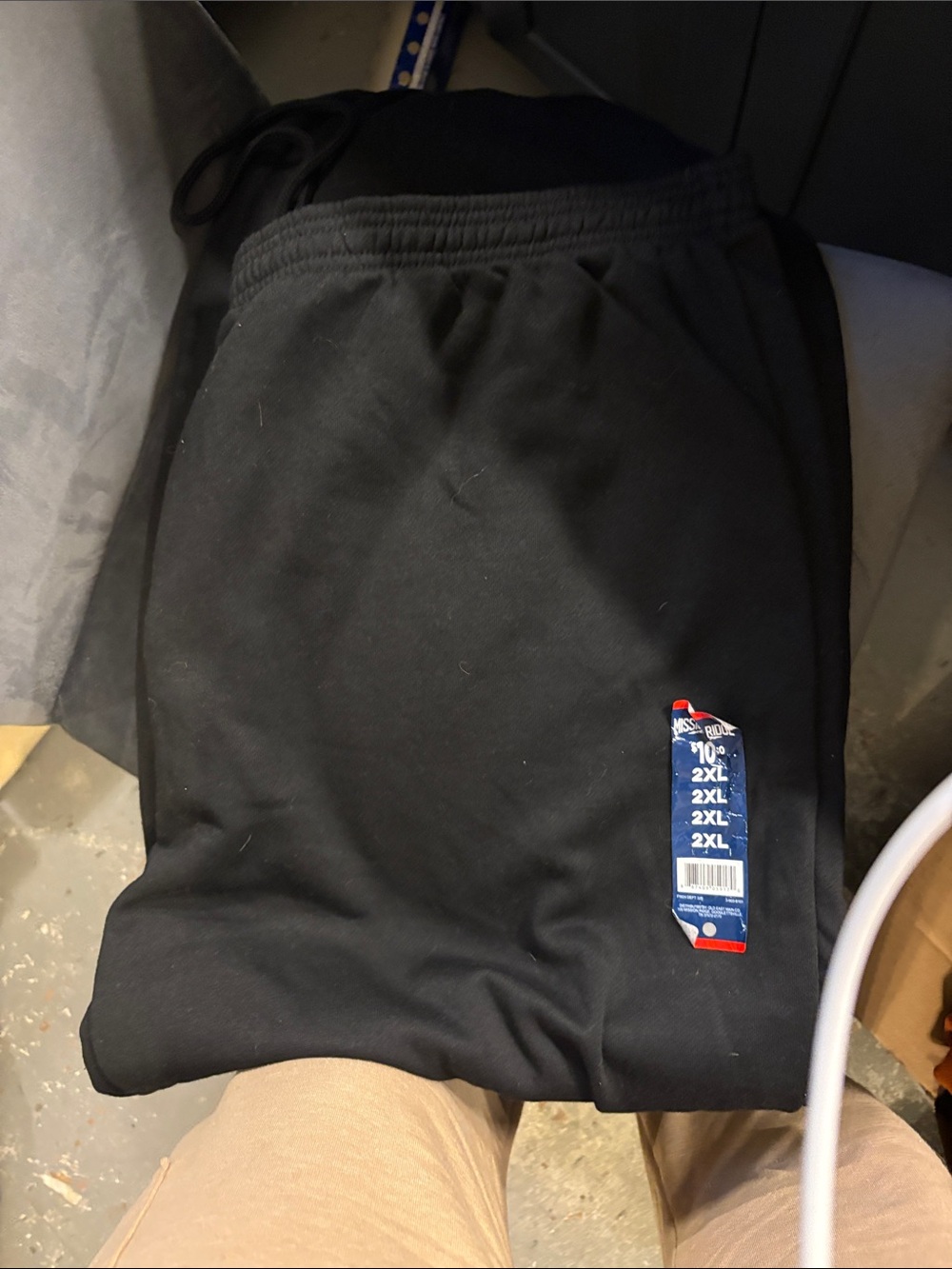Men's Black Fleece Joggers with Drawstring Waist
